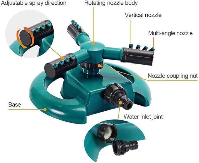 Garden Sprinkler 360 掳 Rotating Water