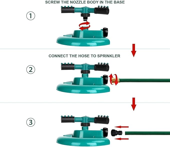 Garden Sprinkler 360 掳 Rotating Water