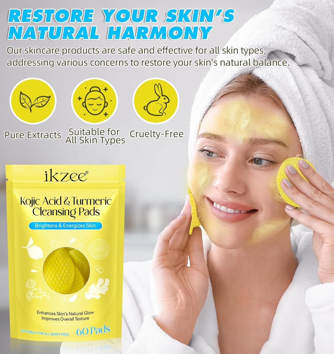 KojicFresh鈩� - Turmeric Kojic Acid Cleansing Pads |馃敟PACK OF 60 PADS馃敟