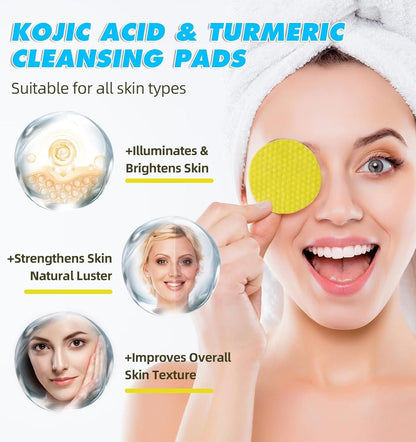 KojicFresh鈩� - Turmeric Kojic Acid Cleansing Pads |馃敟PACK OF 60 PADS馃敟